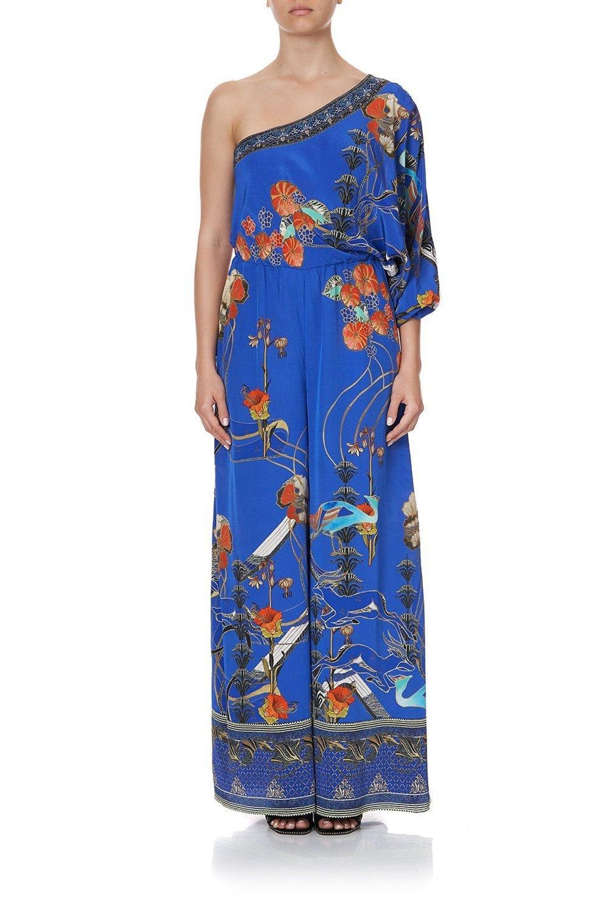 Camilla One Shoulder Flared Jumpsuit Tree of Life Size 10 - Image 4