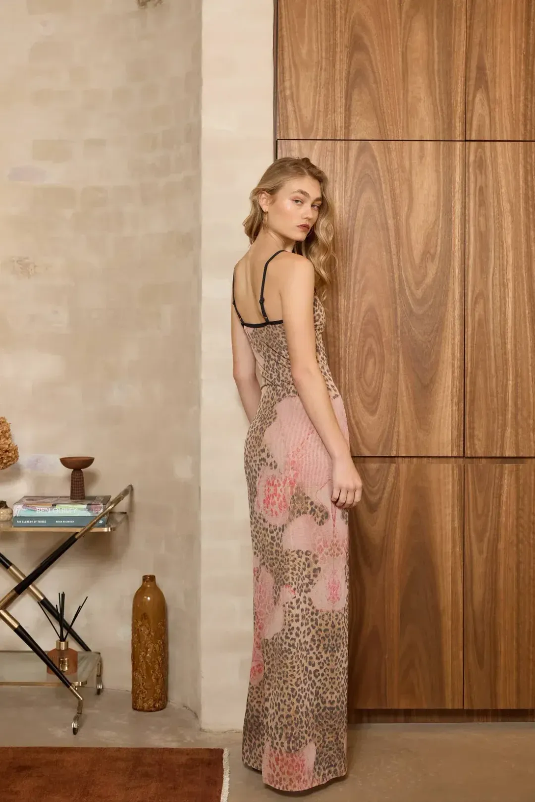 With Harper Lu Mesh Slip Maxi Dress Brown Leopard Size S/AU 8 for rent on The Volte - main image