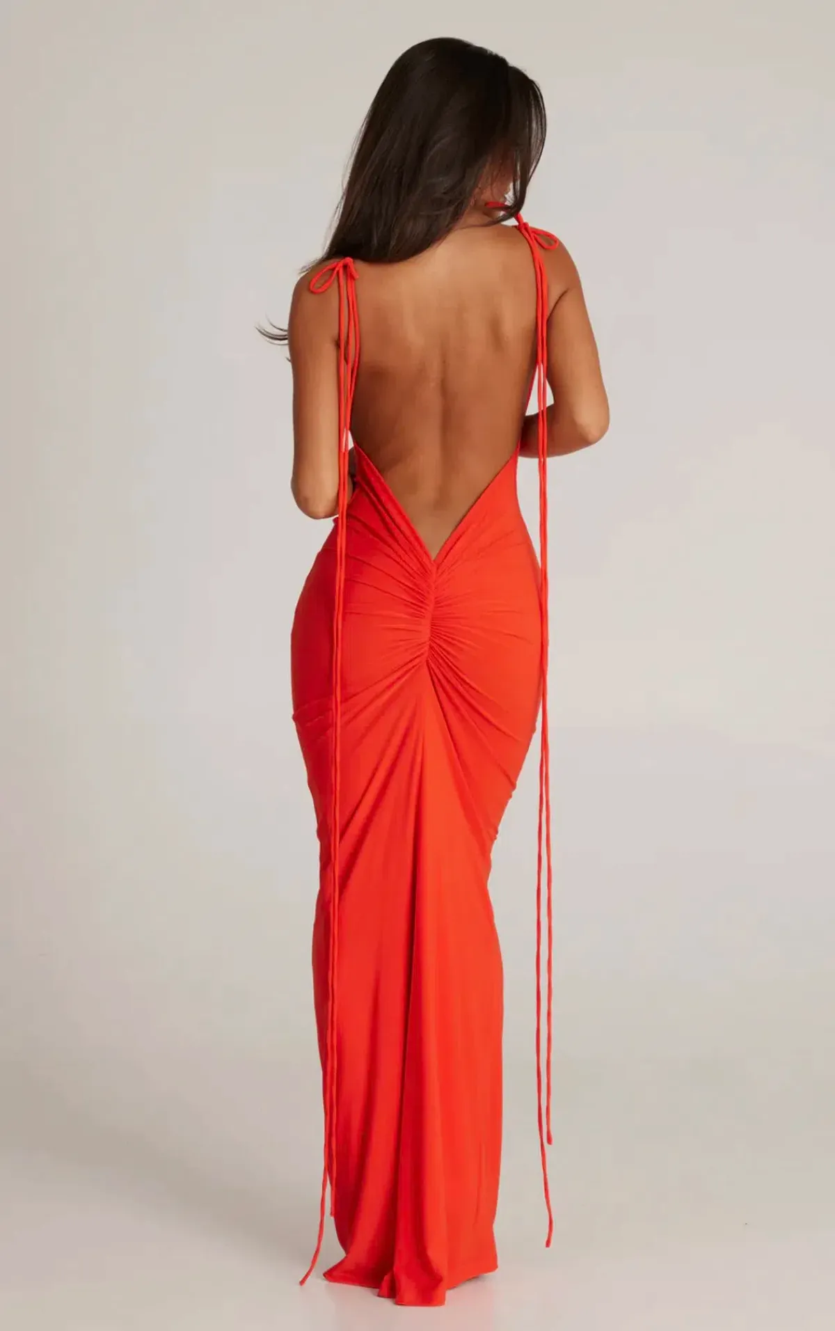 Melani The Label Jiani Long Dress Tangerine Size 8 - Image 2