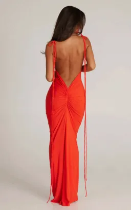 Melani The Label Jiani Long Dress Tangerine Size 8 for rent on The Volte - image 2