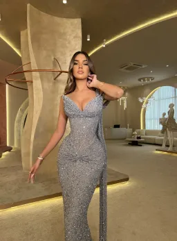 Donika Loci Hazel Gown Silver Size 10 for rent on The Volte - image 2