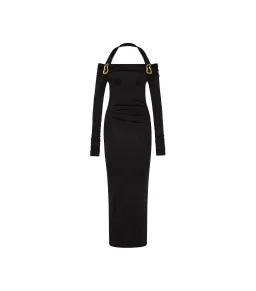 Rebecca Vallance Domenica Halter Midi Dress Black Size AU 8 for rent on The Volte - image 5