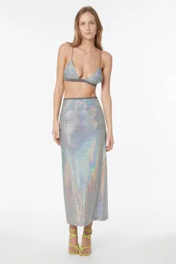 Manning Cartell Platnium Queen Bralette Size M/AU 10 and Mini Skirt Size XS/AU 6 Set Silver for rent on The Volte - image 1