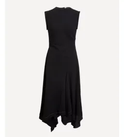 Acne Studios Draped Midi Dress Black Size 10 for rent on The Volte - image 1