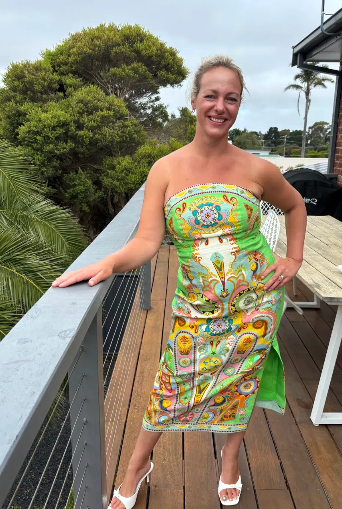 ALÉMAIS Pinball Bodice Dress Green Size AU 14 - Image 2