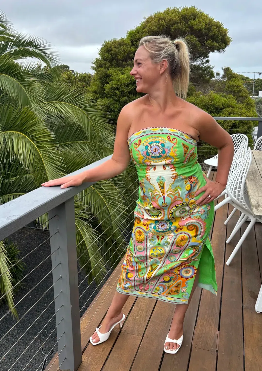 ALÉMAIS Pinball Bodice Dress Green Size AU 14 for rent on The Volte - main image