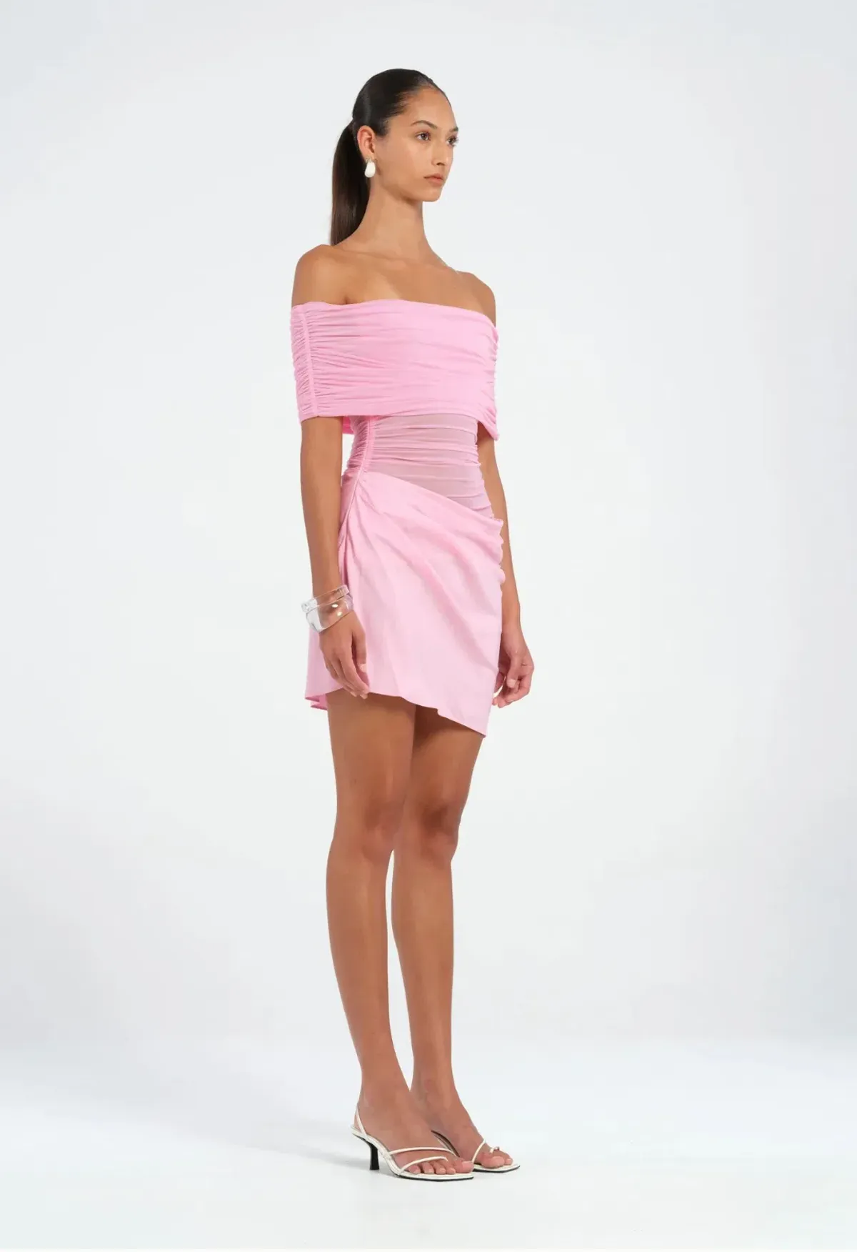 Benni Nico Off Shoulder Mini Dress in Bubblegum Size 8 - Image 2