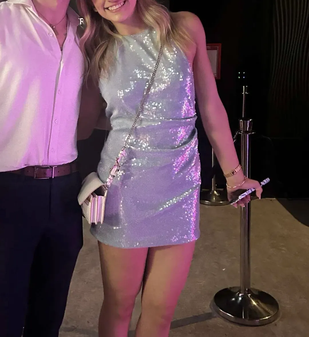 Bec & Bridge Shilou Halter Dress Silver Size Au 8 for rent on The Volte - main image