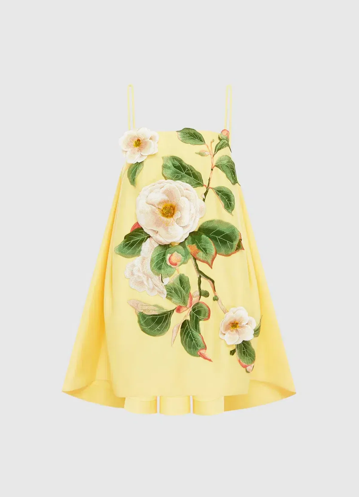 Leo Lin Felicia Appliqué Floral Mini Dress - Sorbet Yellow Size 10 - Image 1