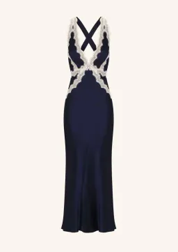 Shona Joy Camille Lace Cross Back Midi Dress Navy Size 8 for rent on The Volte - image 6