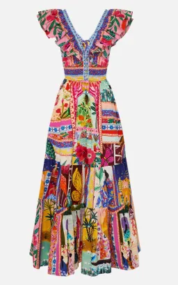 Camilla Tiered Dress with Neck Frill Roeqiyas Realm size L / AU 14 for rent on The Volte - image 5