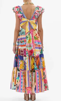 Camilla Tiered Dress with Neck Frill Roeqiyas Realm size L / AU 14 for rent on The Volte - image 3