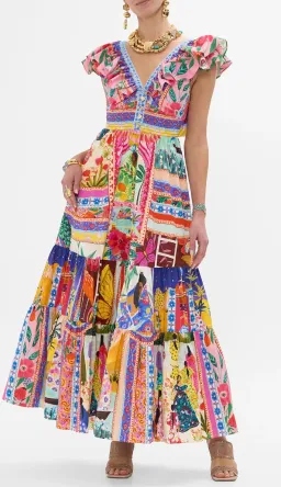 Camilla Tiered Dress with Neck Frill Roeqiyas Realm size L / AU 14 for rent on The Volte - image 2