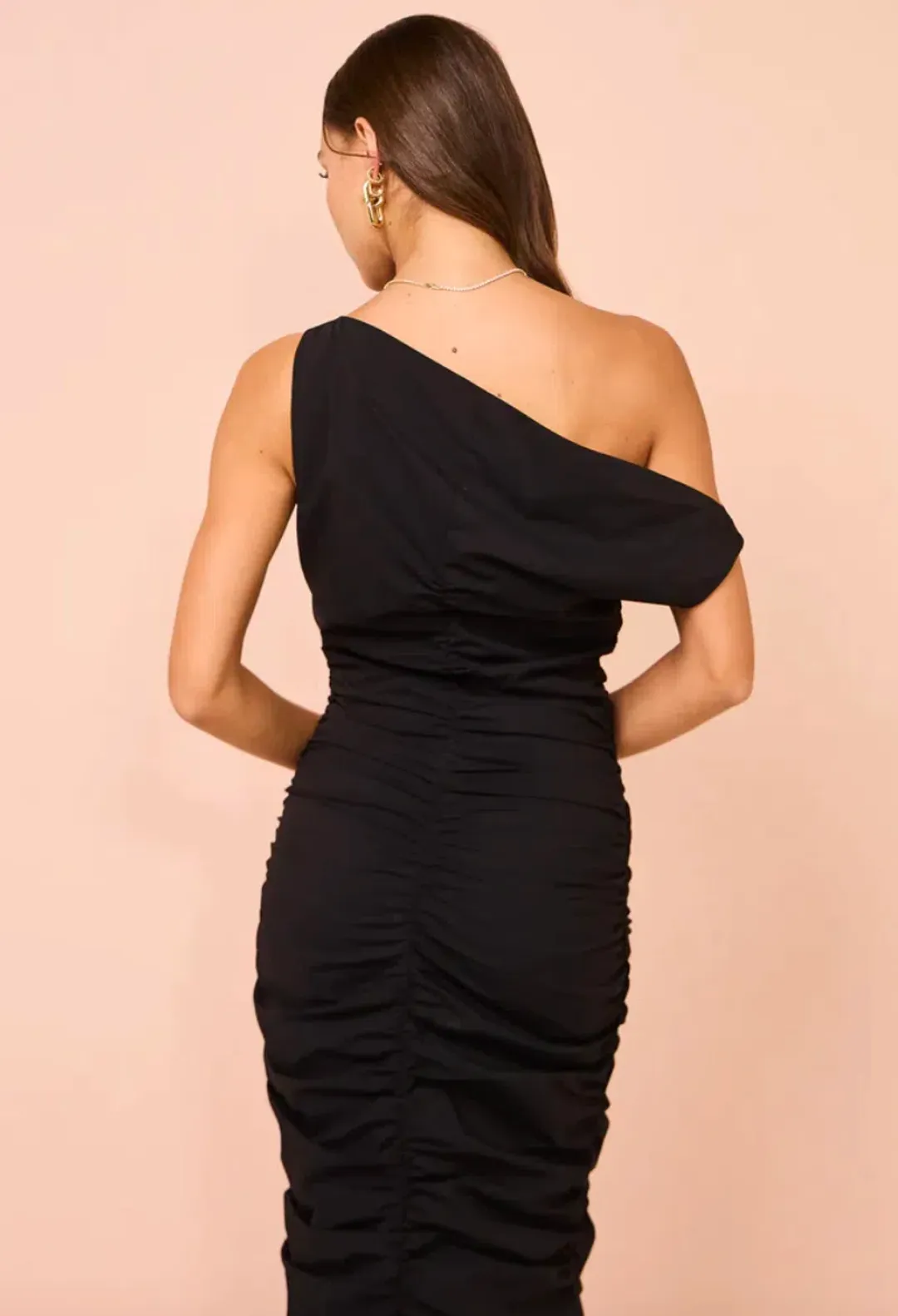 Issy One Shoulder Midi Dress Black Size AU 8 for rent on The Volte - main image