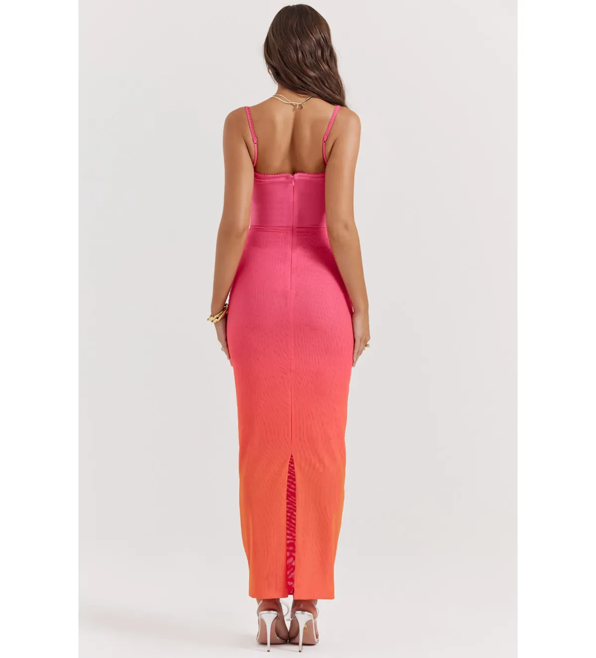 House Of Cb Calista Ombre Maxi Dress Pink Size S / Size Au 8 - Image 5