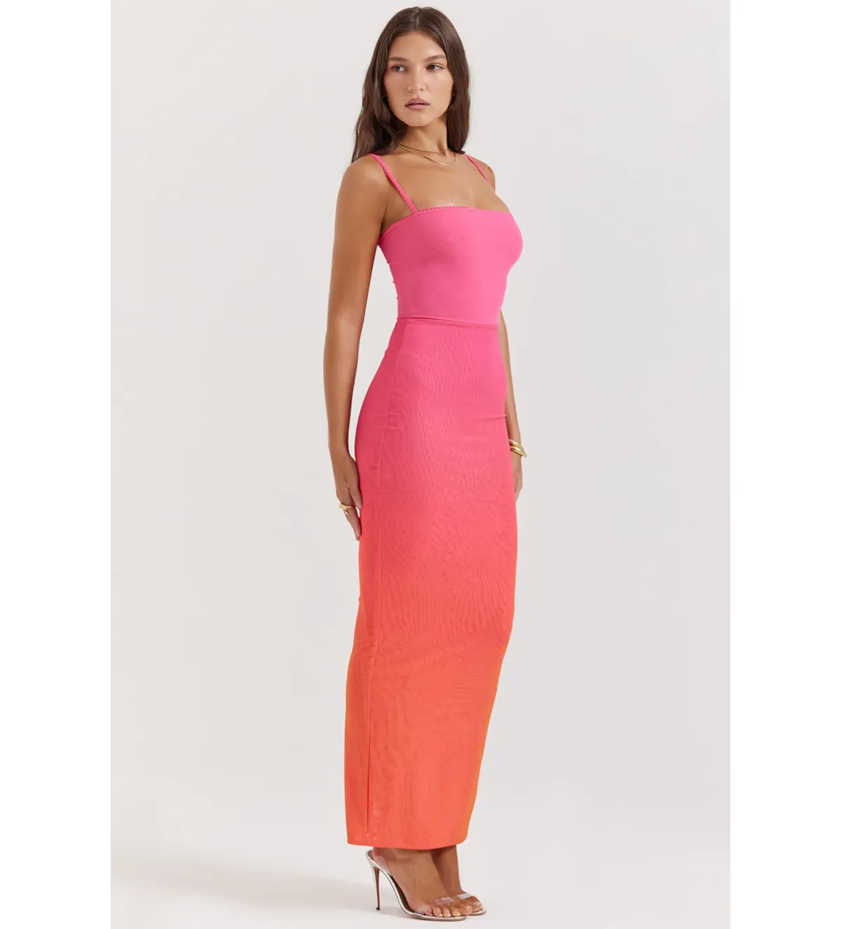 House Of Cb Calista Ombre Maxi Dress Pink Size S / Size Au 8 - Image 3