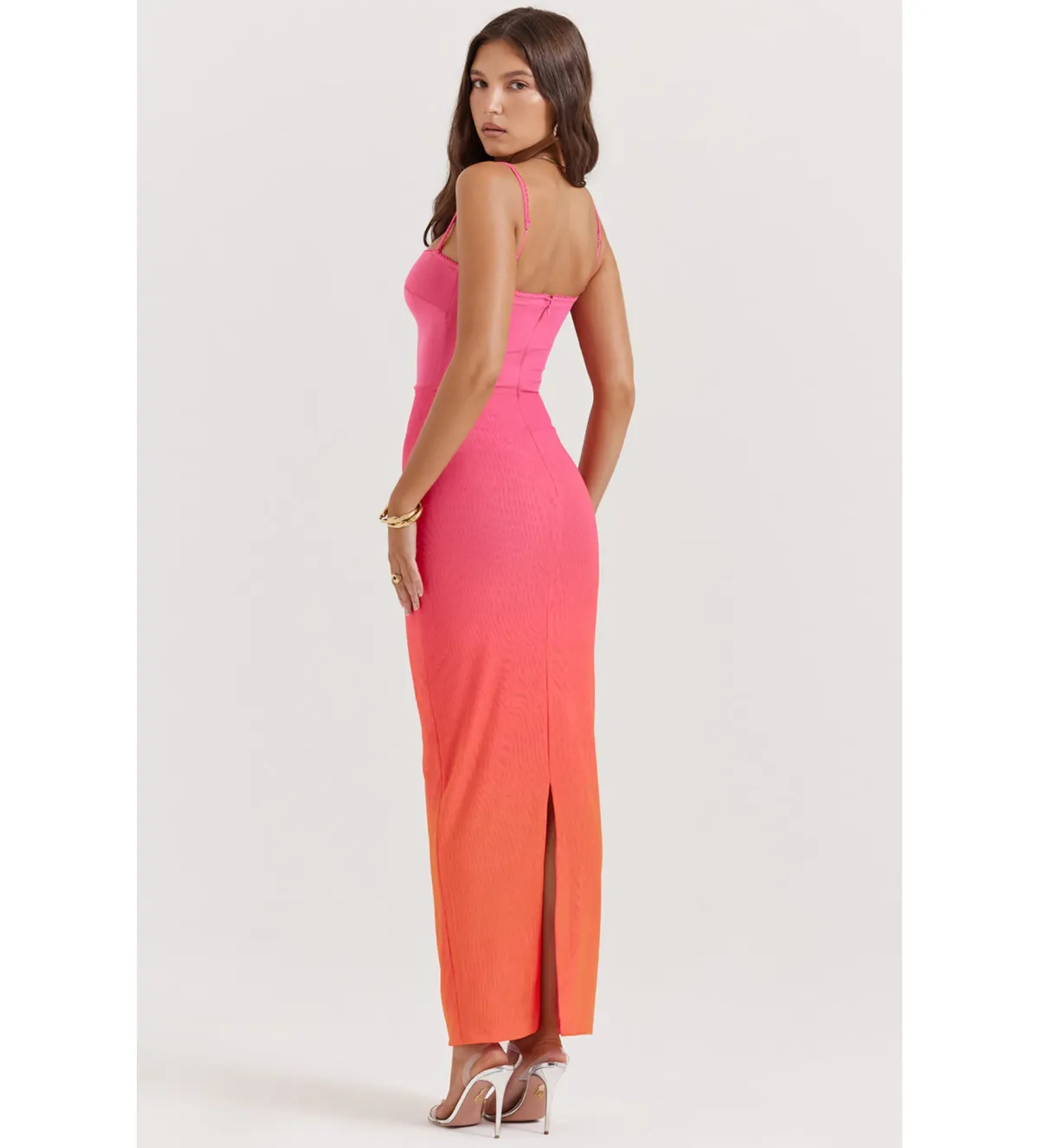 House Of Cb Calista Ombre Maxi Dress Pink Size S / Size Au 8 - Image 4