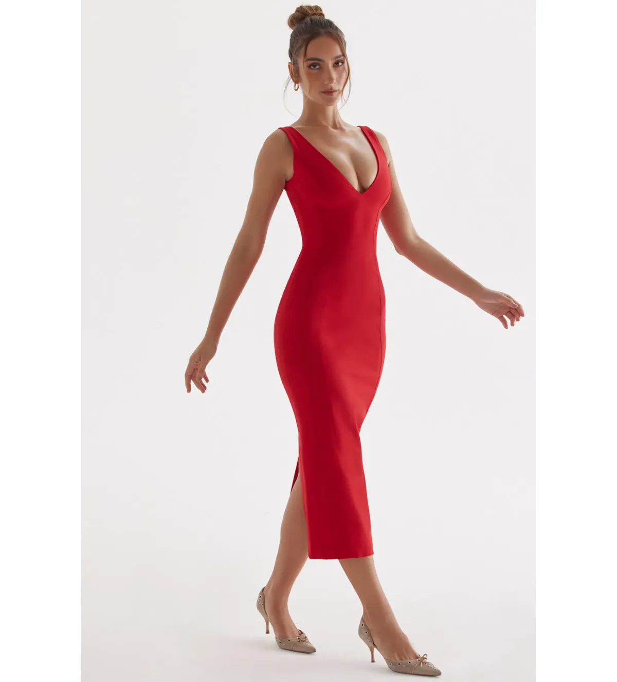 House Of Cb Cece Midi Dress Red Size S / Size Au 8 - Image 7