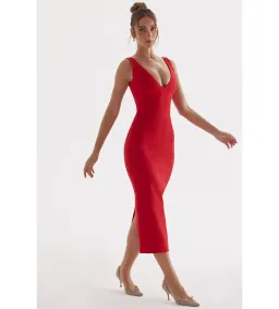 House Of Cb Cece Midi Dress Red Size S / Size Au 8 for rent on The Volte - image 7