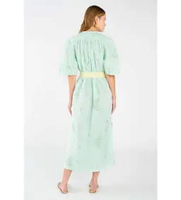 Oroton Column Sea Spray Dress Lace Midi Green Size AU 16 for rent on The Volte - image 3