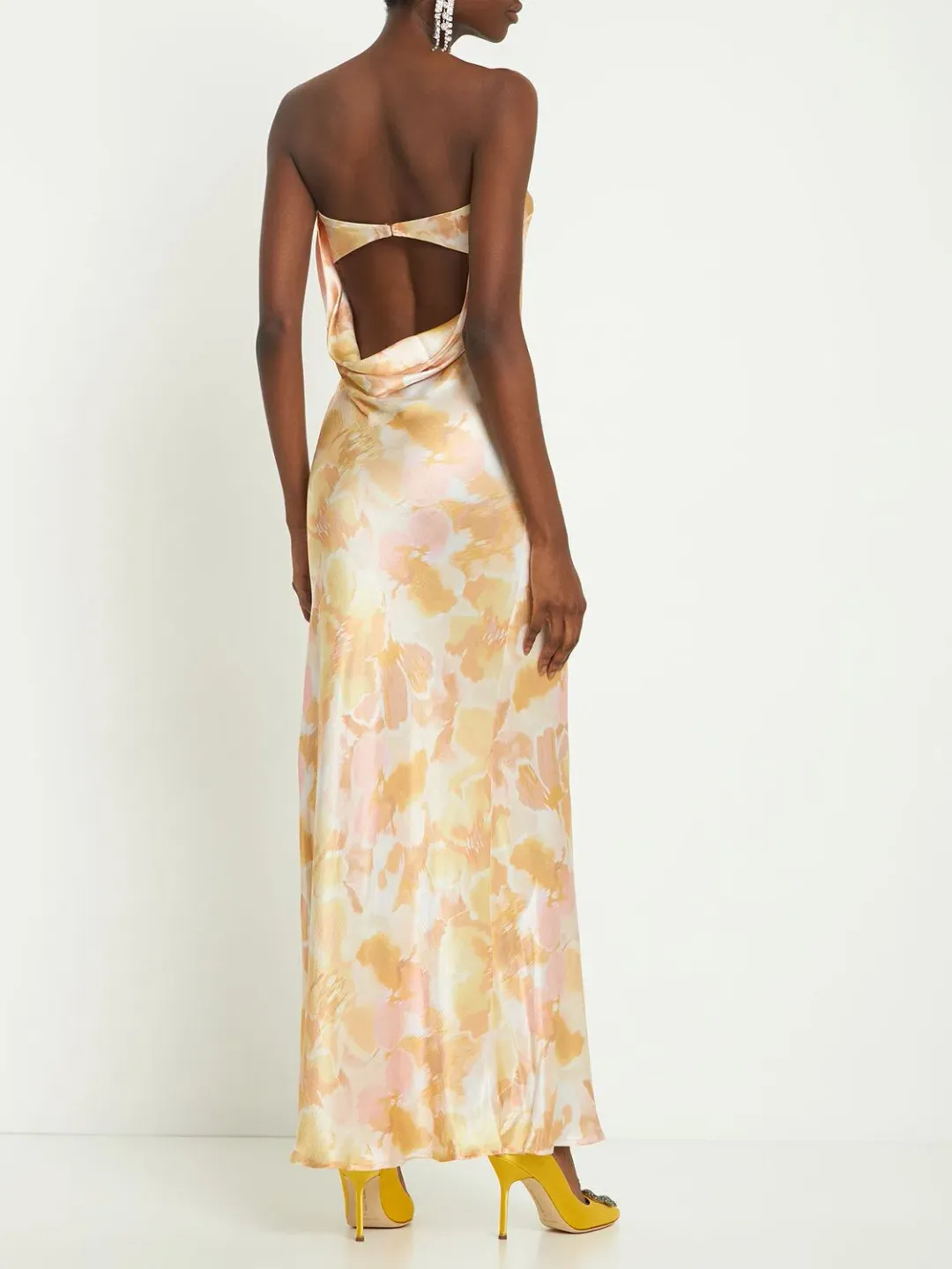 Bec + Bridge Indi Strapless Maxi Dress in Floral Haze Size AU 12 for rent on The Volte - main image