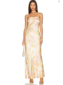 Bec + Bridge Indi Strapless Maxi Dress in Floral Haze Size AU 12 for rent on The Volte - image 1