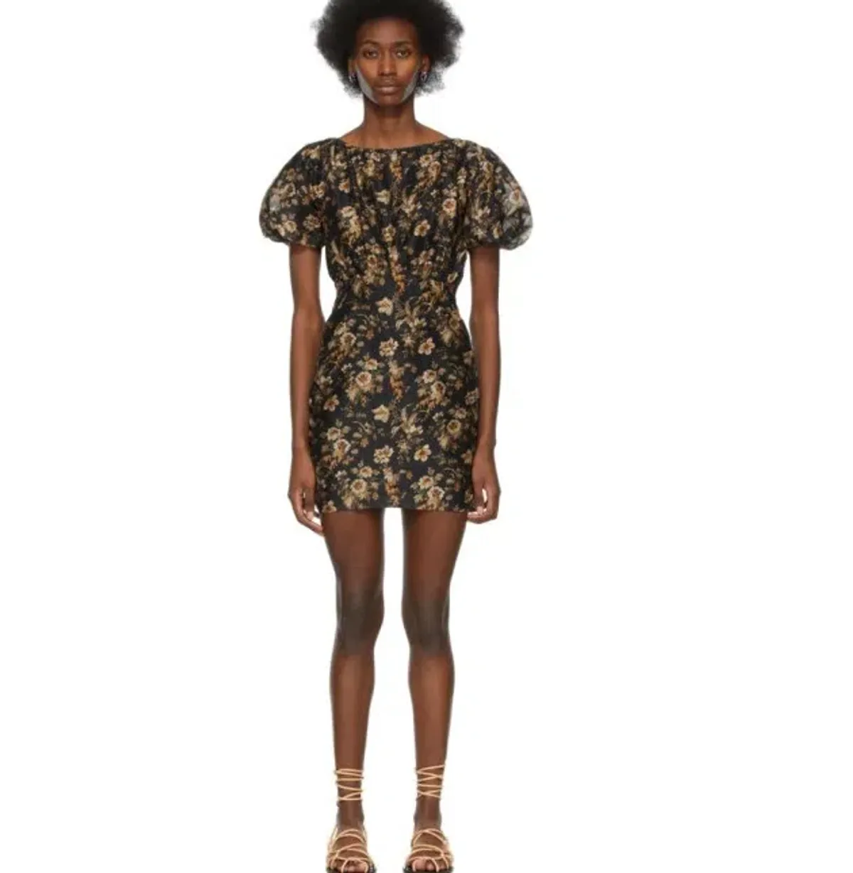 SIR THE LABEL Amerie Mini Dress Black Puff Sleeve Size 1 /Au 8 - Image 1