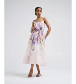 Zimmermann Dawning Corset Midi Dress Multi Hydrangea Size 1/AU 10 for rent on The Volte - image 1