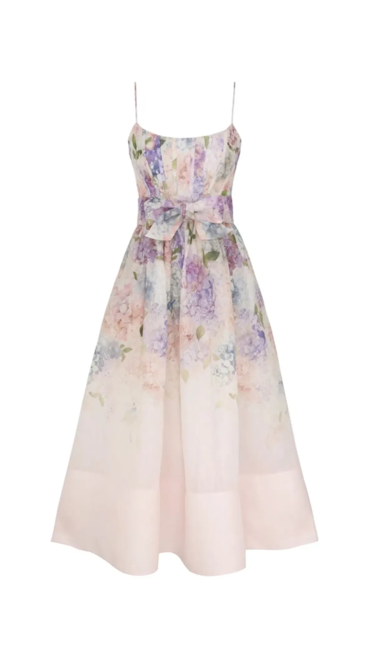 Zimmermann Dawning Corset Midi Dress Multi Hydrangea Size 1/AU 10 - Image 4