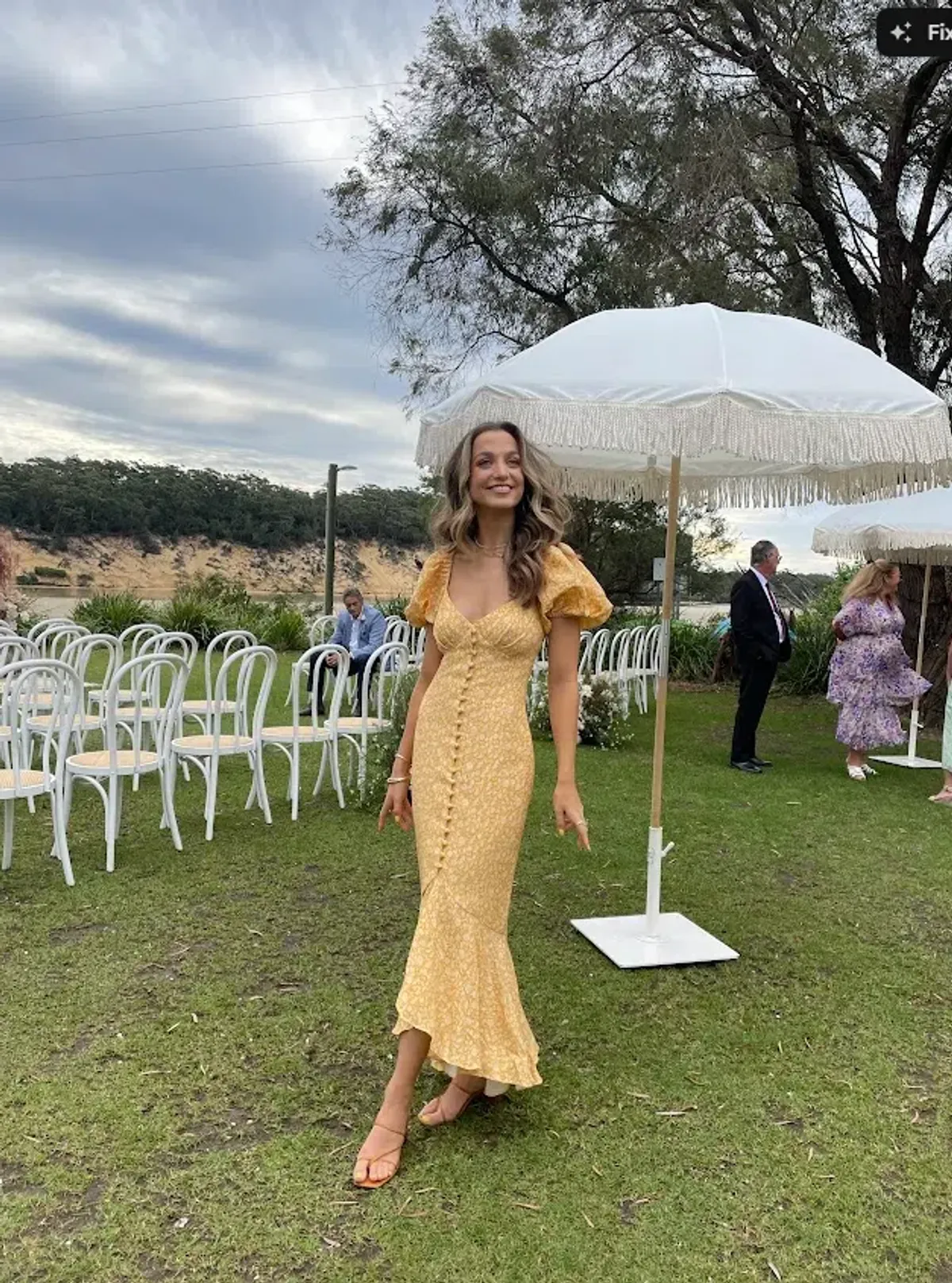 Significant Other Jacinta Dress in Champagne Pansy Size 8 - Image 1