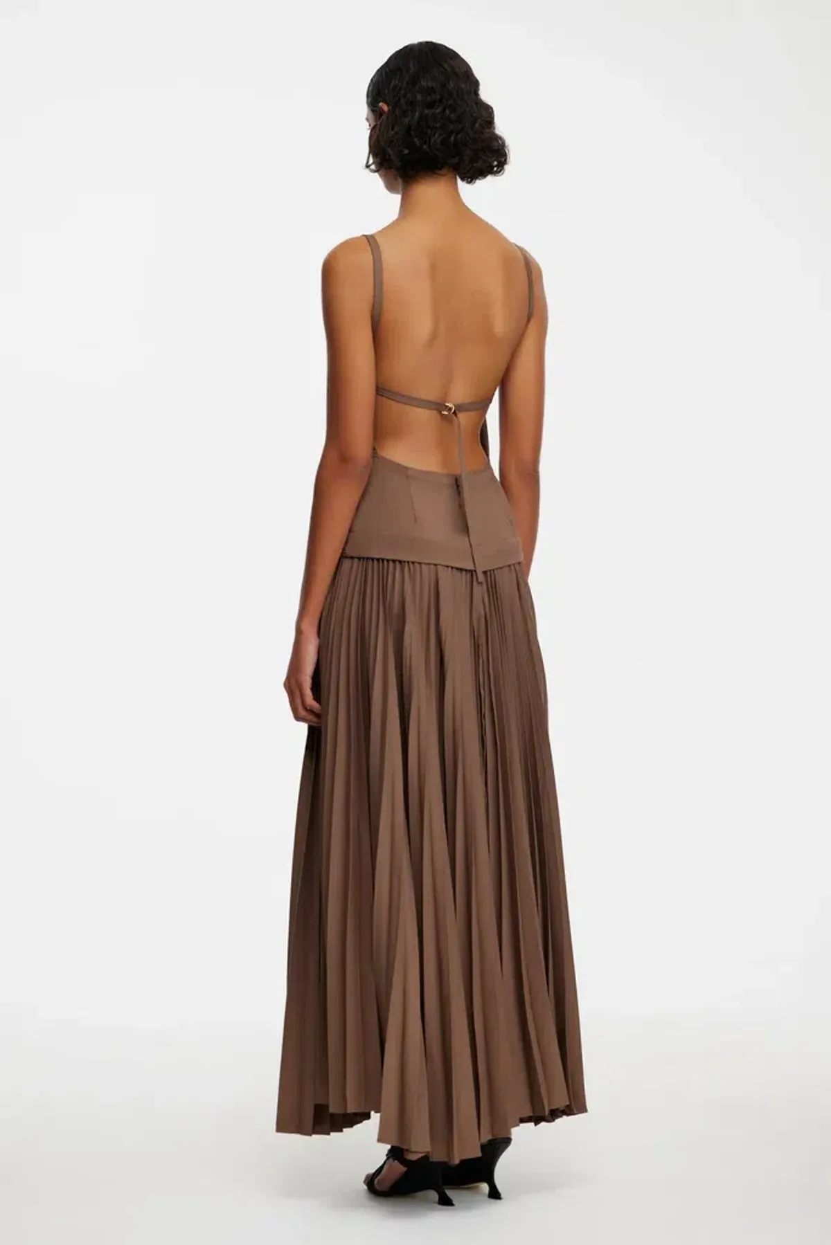Acler Leasgill Midi Dress in Sepia Size 6 - Image 3