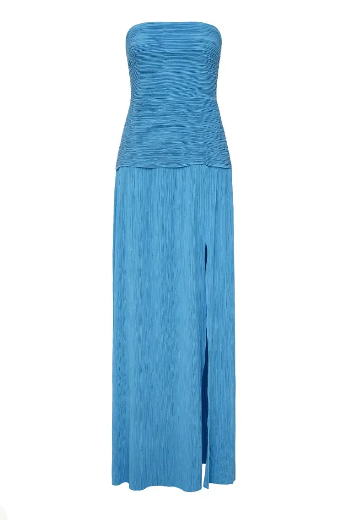 Manning Cartell Double Time Pleat Strapless Dress in Cerulean Blue Size AU 8 for rent on The Volte - main image