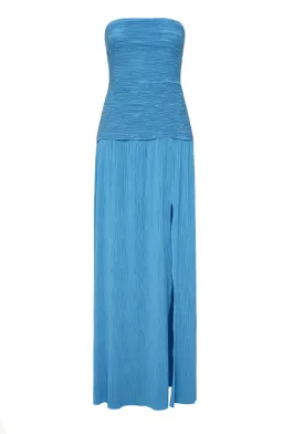 Manning Cartell Double Time Pleat Strapless Dress in Cerulean Blue Size AU 8 for rent on The Volte - image 4
