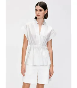 Veronika Maine Good Earth Cotton Tie Shirt Off White Size 16 for rent on The Volte - image 2
