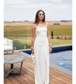 Manning Cartell Double Time Pleat Strapless Maxi Dress in White Size AU 6 for rent on The Volte - image 6