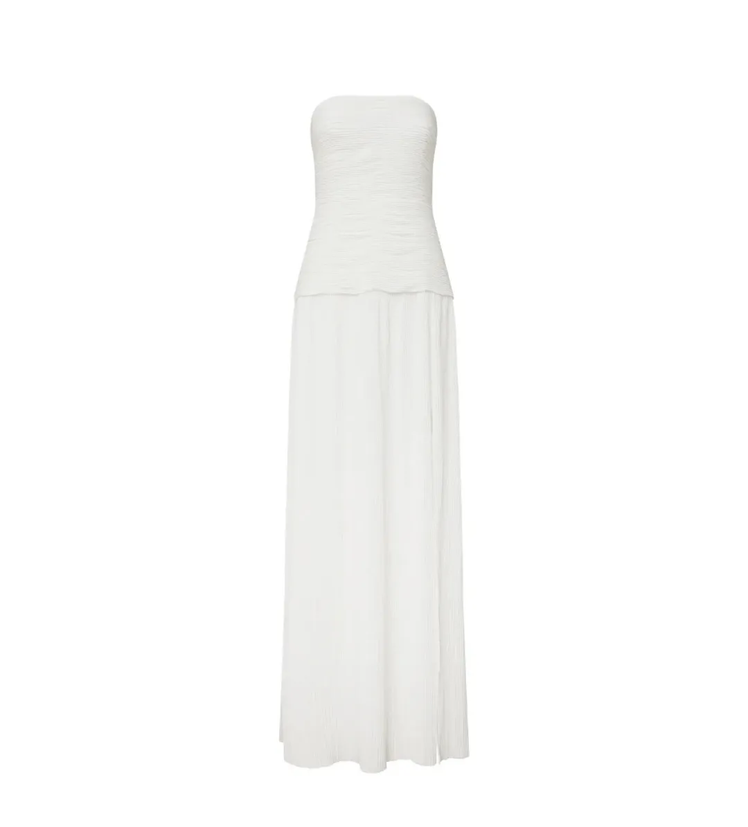 Manning Cartell Double Time Pleat Strapless Maxi Dress in White Size AU 6 for rent on The Volte - main image