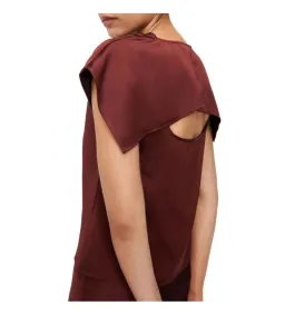 Veronika Maine Lustred Satin Cowl Top in Red Size AU 14 for rent on The Volte - image 3