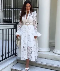 Leo Lin Aliyah Lace Butterfly Sleeve White Size AU 10 for rent on The Volte - image 5