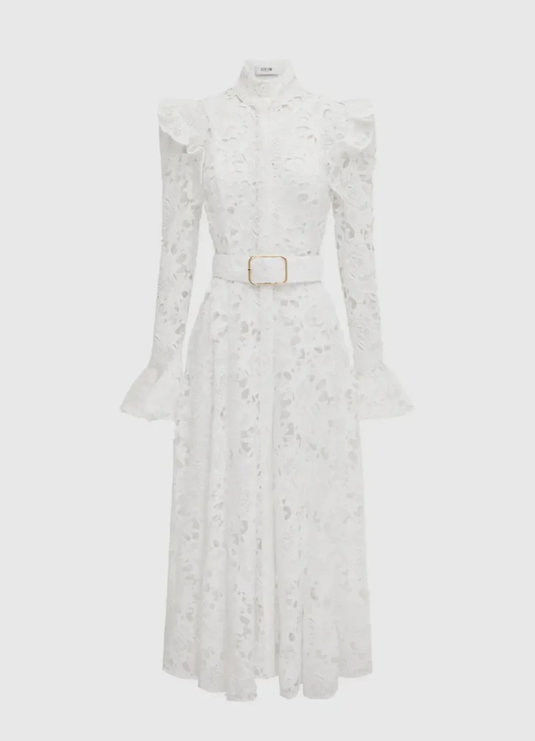 Leo Lin Aliyah Lace Butterfly Sleeve White Size AU 10 for rent on The Volte - main image