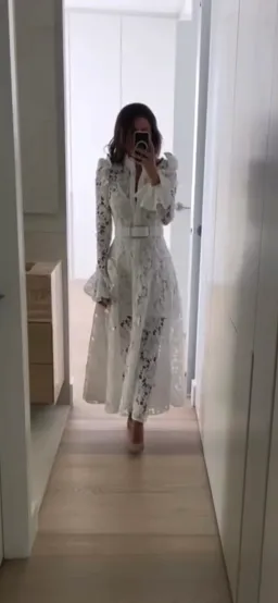 Leo Lin Aliyah Lace Butterfly Sleeve White Size AU 10 for rent on The Volte - image 7