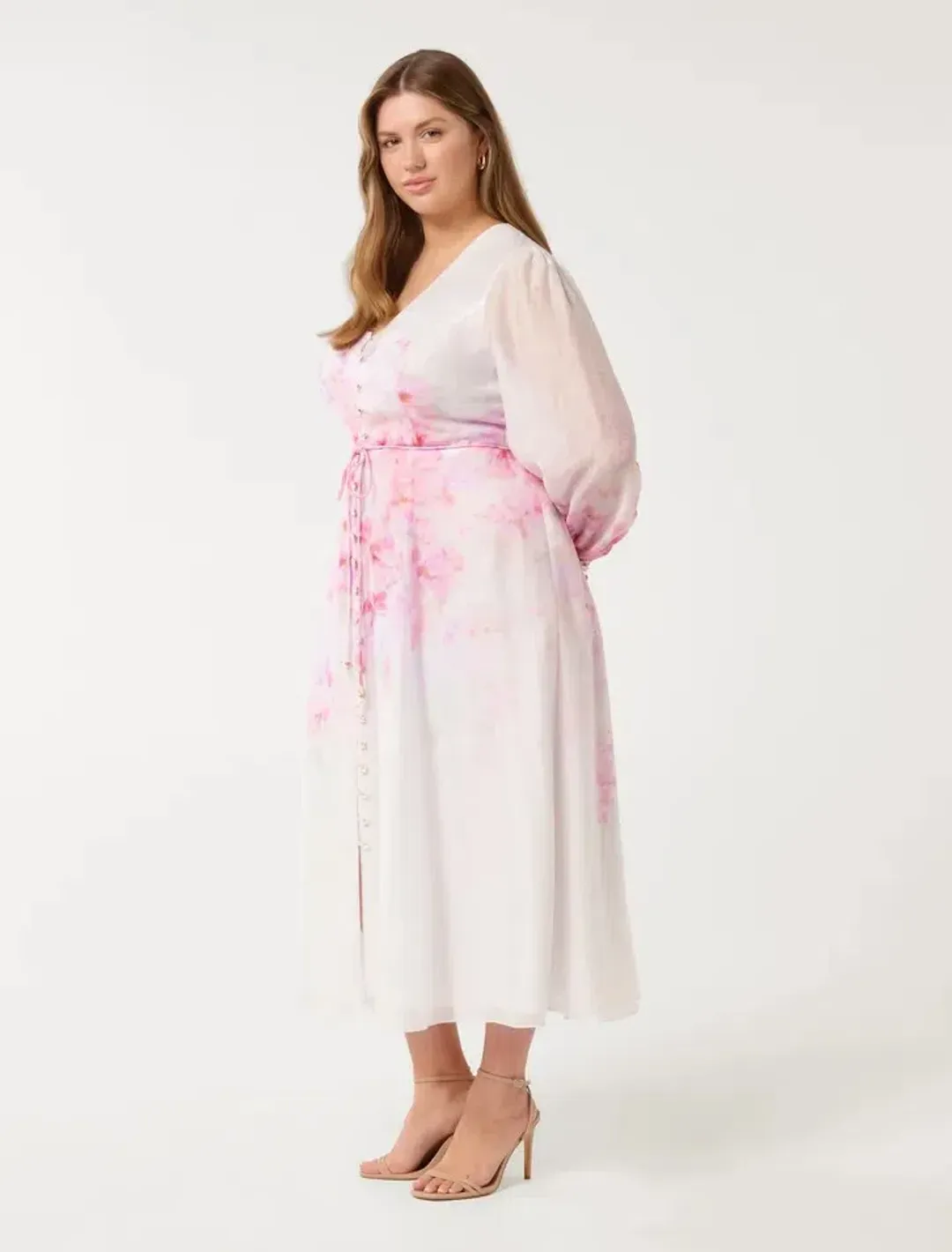 Forever New Kahlani Curve Long Sleeve Midi Dress size 16 for rent on The Volte - main image