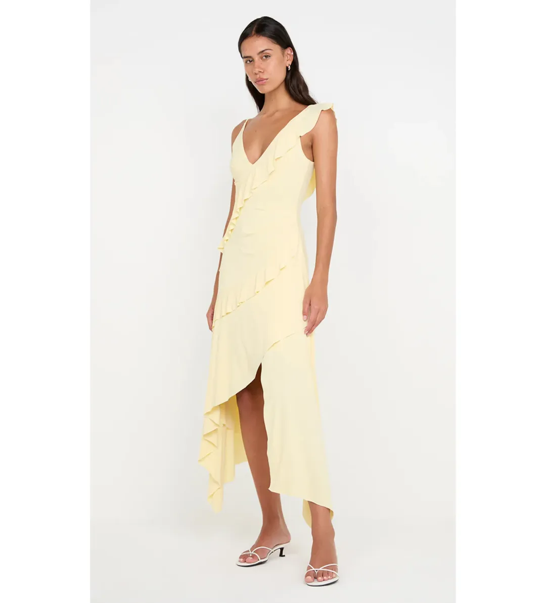 Bec and Bridge Marnie Asym Asymmetrical Dress in Yellow Size 10 for rent on The Volte - main image