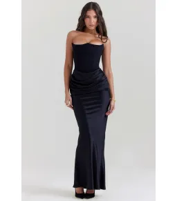 House Of Cb Persephone Corset Gown Black Size M / AU 10 for rent on The Volte - image 1