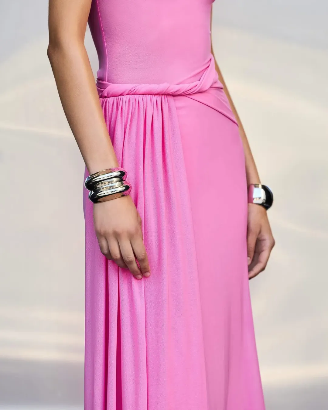 Misha Sisal Maxi Dress Pink Size 10 for rent on The Volte - main image