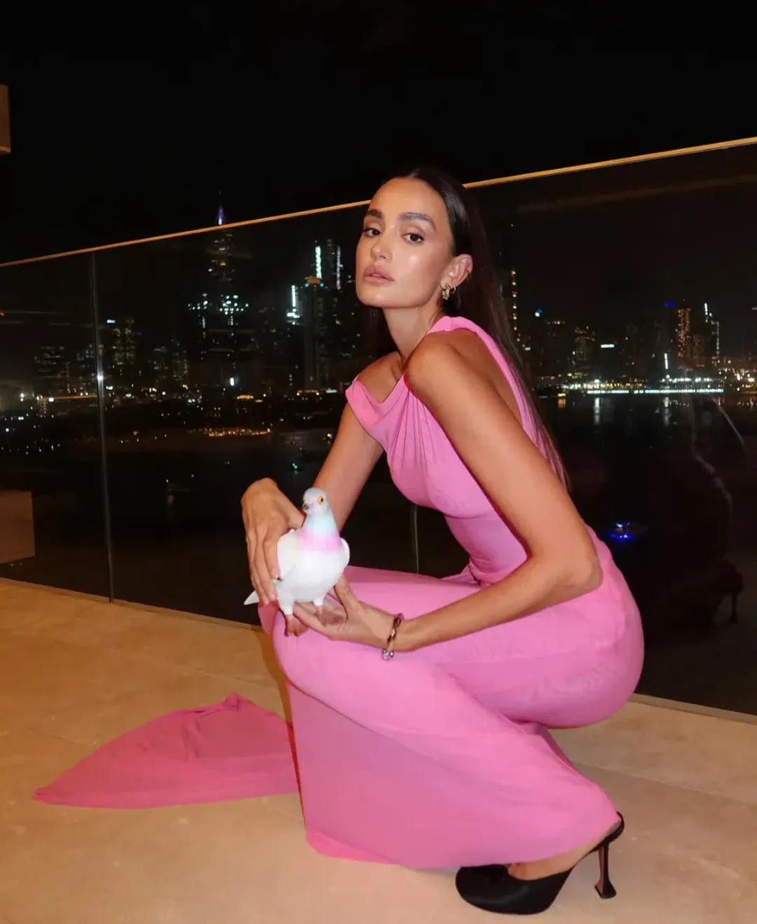 Misha Sisal Maxi Dress Pink Size 10 for rent on The Volte - main image