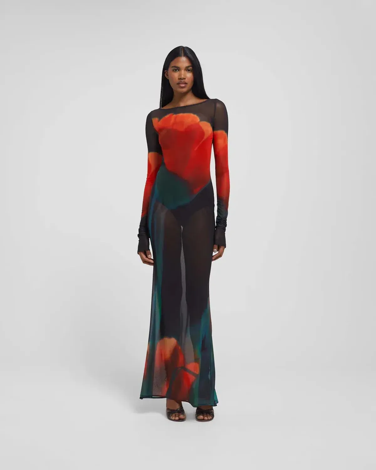 Rat & Boa Juniper Dress Floral Black Maxi Size 8 - Image 1