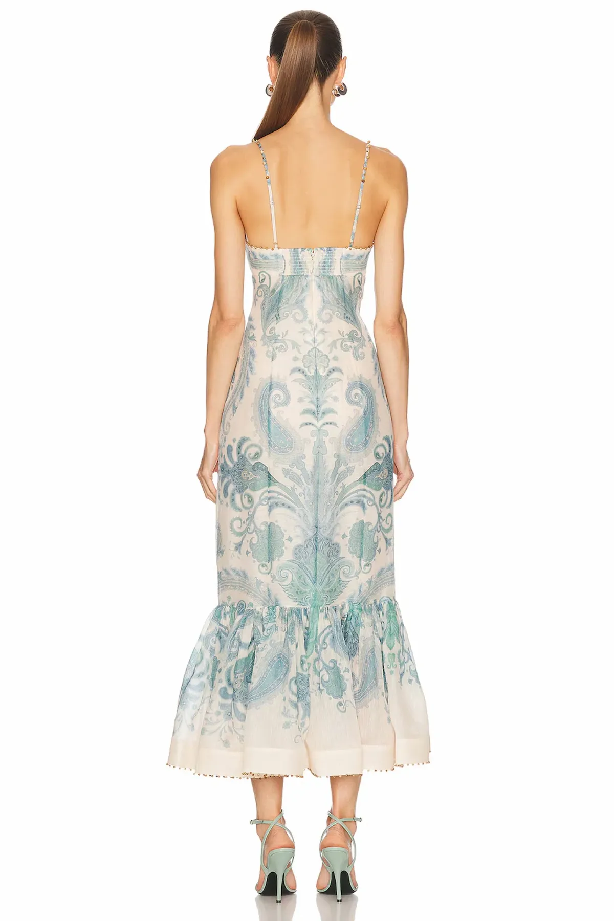 Zimmermann The Illuminate Gown in Turquoise Paisley Size 1 /Au 10 - Image 2