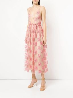 Manning Cartell Embroidered Sheer Midi Dress Pink Size 6 for rent on The Volte - image 1