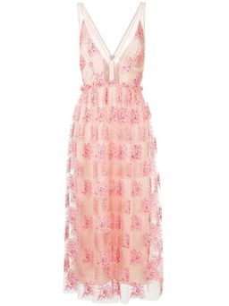 Manning Cartell Embroidered Sheer Midi Dress Pink Size 6 for rent on The Volte - image 4