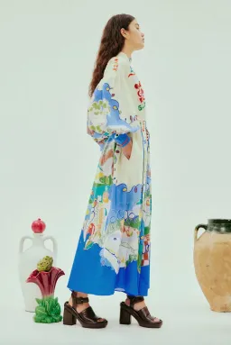 Alemais Nadia Shirt Dress Maxi White Multi Size Small Size 8 for rent on The Volte - image 4